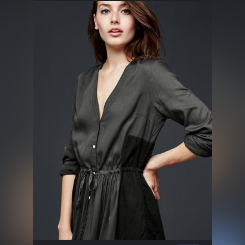 GAP contrast panel Long Sleeve dress
